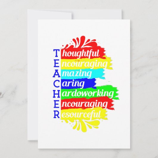 terug naar de waardering van leraren op school kaart (Voorkant)