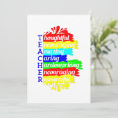 terug naar de waardering van leraren op school kaart (Staand voorkant)