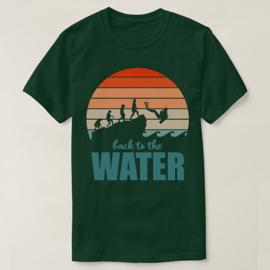 Terug naar de waterscuba-duikersevolutieoceaan t-shirt (Design voorkant)