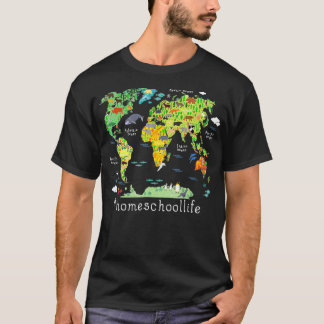 Terug naar de Wereldkaart van Homeschool op school T-shirt