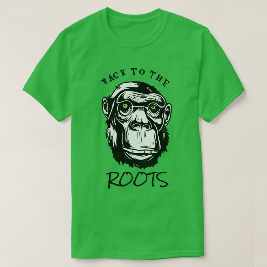 Terug naar de wortels Evolutie Aap Primaat T-shirt (Design voorkant)