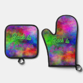 Terug naar de zomerse kleuren ovenwant & pannenlap set (Voorkant)