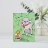 Terug naar Dochter bij paaslamp Schattige lamp Briefkaart (Staand voorkant)