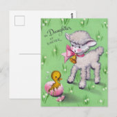 Terug naar Dochter bij paaslamp Schattige lamp Briefkaart (Voorkant / Achterkant)