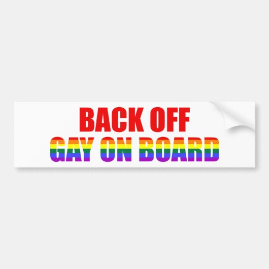 Terug naar Gay aan boord Bumpersticker (Voorkant)