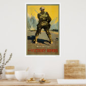 Terug naar hem. Overwinningsobligaties kopen Poster (Keuken)