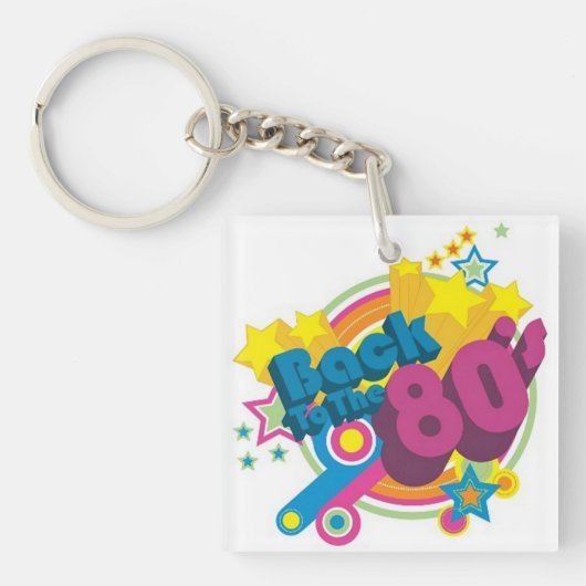 Terug naar het 80s Retro 80's Acrylische Sleutelha Sleutelhanger (Voorkant)