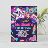 Terug naar het 90's verjaardagsfeest kaart (Staand voorkant)