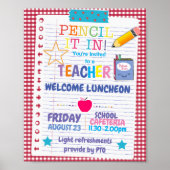 terug naar het lunchethema van schoolleraar poster (Voorkant)