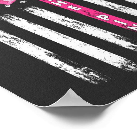 Terug naar het roze lintje-vlagborstkankerbewustzi poster (Hoek)