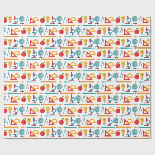 Terug naar het schoolpatroon - lerarenopleiding cadeaupapier (Vlak)