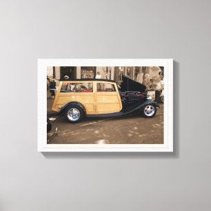 Terug naar het strand (w / border) canvas afdruk