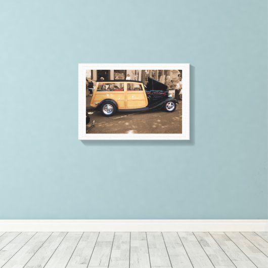 Terug naar het strand (w / border) canvas afdruk (Insitu (Houten vloer))