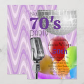 Terug naar het verjaardagsfeestje van de jaren 70 kaart (Voorkant / Achterkant)