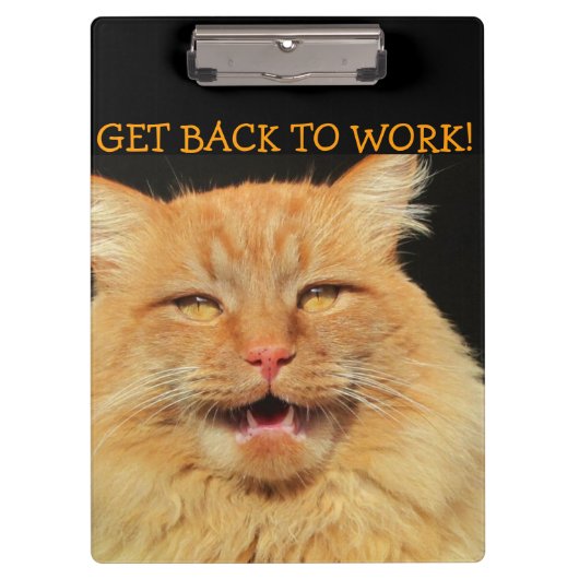 Terug naar het werk Boss Cat Klembord (Voorkant)