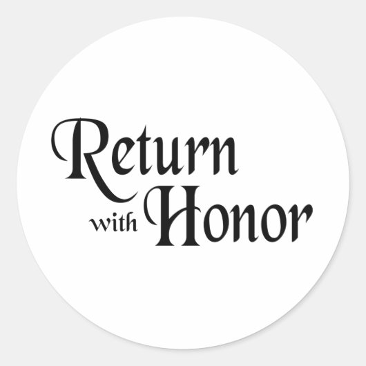 Terug naar Honor Ronde Sticker (Voorkant)