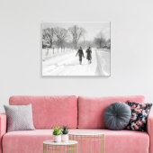 Terug naar huis lopen van school, 1940 canvas afdruk (Insitu (Woonkamer))