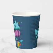 Terug naar jaren 80 Retro Groovy Hippie Verjaardag Papieren Bekers (Links)