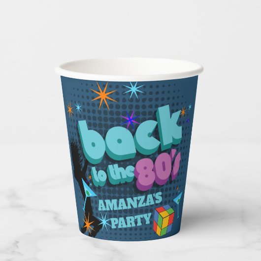 Terug naar jaren 80 Retro Groovy Hippie Verjaardag Papieren Bekers (Voorkant)