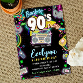 Terug naar jaren 80 Verjaardagsfeestuitnodiging Kaart