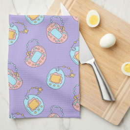 Terug naar jaren 90 - Kleurrijke Y2K Tamagotchi Sp Theedoek