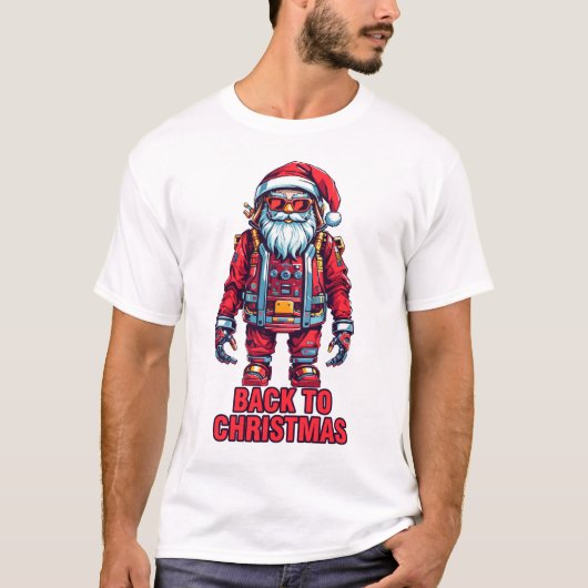 Terug naar Kerstmis Futuristische Kerstman T-shirt (Voorkant)
