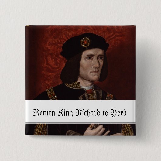 Terug naar King Richard III naar York Vierkante Button 5,1 Cm (Voorkant)