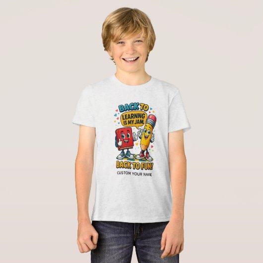 "Terug naar Leren Is Mijn Ding" Tri-Blend Shirt (Voorkant volledig)