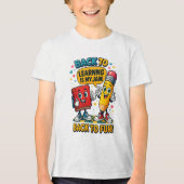 "Terug naar leren is mijn probleem Tri-Blend Shirt (Voorkant)