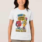 "Terug naar leren is mijn probleem Tri-Blend Shirt (Voorkant)