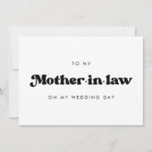 Terug naar mijn schoonmoeder op mijn trouwdagkaart (Voorkant)