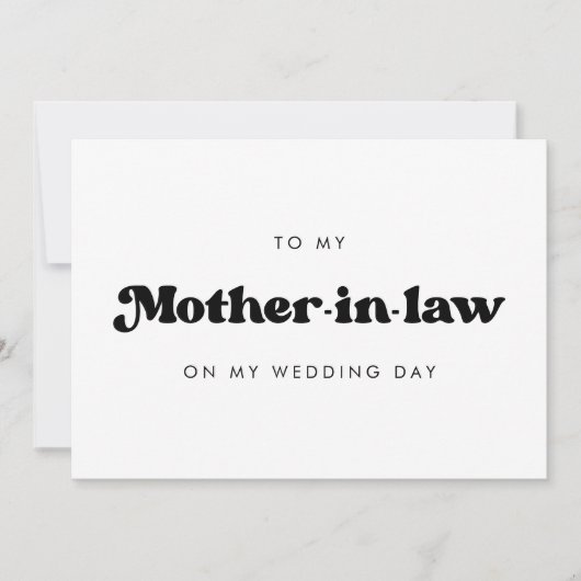 Terug naar mijn schoonmoeder op mijn trouwdagkaart (Voorkant)