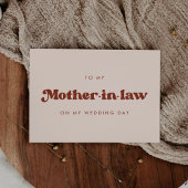 Terug naar mijn schoonmoeder op mijn trouwdagkaart