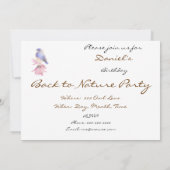 Terug naar Natuur, Blauwvogel, Vogel, Verjaardagsf Kaart (Achterkant)