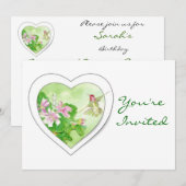 Terug naar Natuur, Hummingbird Verjaardag Uitnodig Kaart (Voorkant / Achterkant)