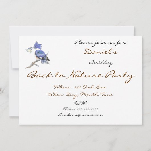 Terug naar Natuur, Kingfisher, Bird, Verjaardagsfe Kaart (Achterkant)