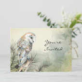 Terug naar Natuur, Owl, Vogel, Birthday Party Invi Kaart (Staand voorkant)