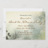 Terug naar Natuur, Owl, Vogel, Birthday Party Invi Kaart (Achterkant)