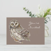Terug naar Natuur, Owl, Vogel, Birthday Party Invi Kaart (Staand voorkant)