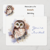 Terug naar Natuur, Owl, Vogel, Vogelpartij Kaart (Voorkant / Achterkant)