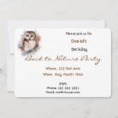 Terug naar Natuur, Owl, Vogel, Vogelpartij Kaart (Achterkant)