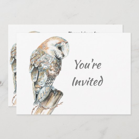 Terug naar Natuur, Schuur Uil, Vogel, Verjaardagsf Kaart (Voorkant / Achterkant)