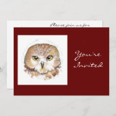 Terug naar Natuur, Uil, Verjaardagsfeest Kaart (Voorkant / Achterkant)