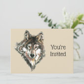 Terug naar Natuur, Wolf, Dierlijke Verjaardagsuitn Kaart (Staand voorkant)