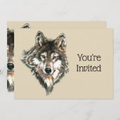 Terug naar Natuur, Wolf, Dierlijke Verjaardagsuitn Kaart (Voorkant / Achterkant)