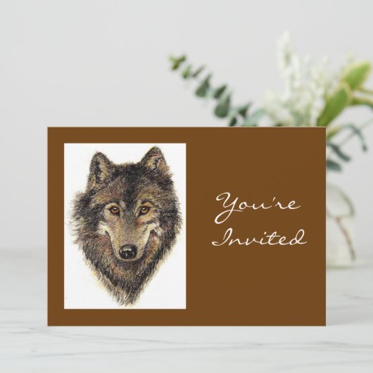 Terug naar Natuur, Wolf, Dierlijke Verjaardagsuitn Kaart (Staand voorkant)