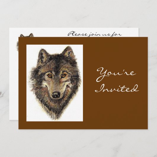 Terug naar Natuur, Wolf, Dierlijke Verjaardagsuitn Kaart (Voorkant / Achterkant)