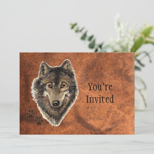 Terug naar Natuur, Wolf, Dierlijke Verjaardagsuitn Kaart (Staand voorkant)