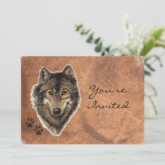 Terug naar Natuur, Wolf, Dierlijke Verjaardagsuitn Kaart (Staand voorkant)