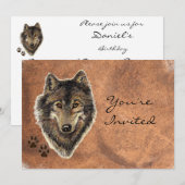 Terug naar Natuur, Wolf, Dierlijke Verjaardagsuitn Kaart (Voorkant / Achterkant)